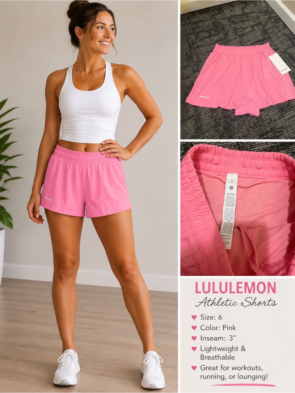 lululemon athletica Pink Lightweight Athletic Shorts